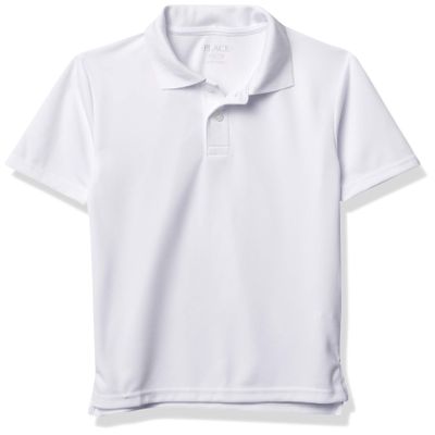 The Children's Place Boys' Uniform Performance Polo, White, L (10/12)