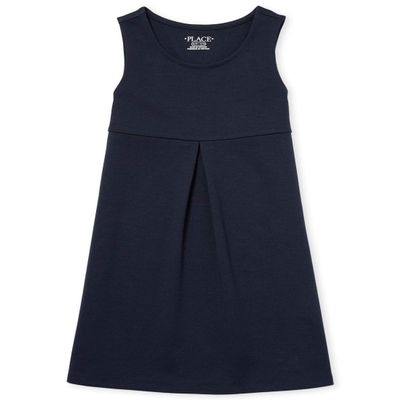 The Children's Place girls Uniform Ponte Knit Jumper Dress, Tidal, 16 Years US
