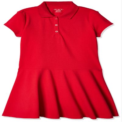 The Children's Place Girls' Uniform Pique Polo Dress Ruby XXL (16)