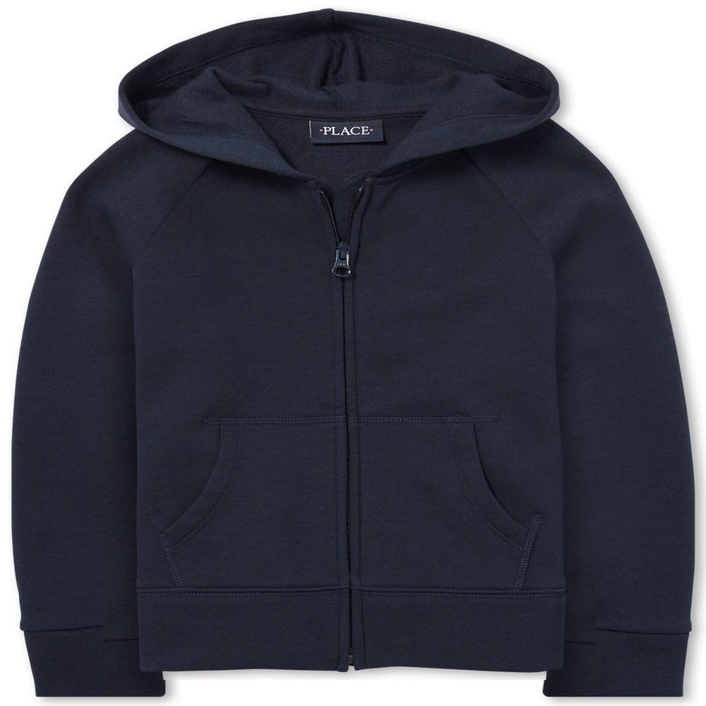 The Children's Place Girls' Uniform French Terry Zip Up Hoodie Tidal XL (14)