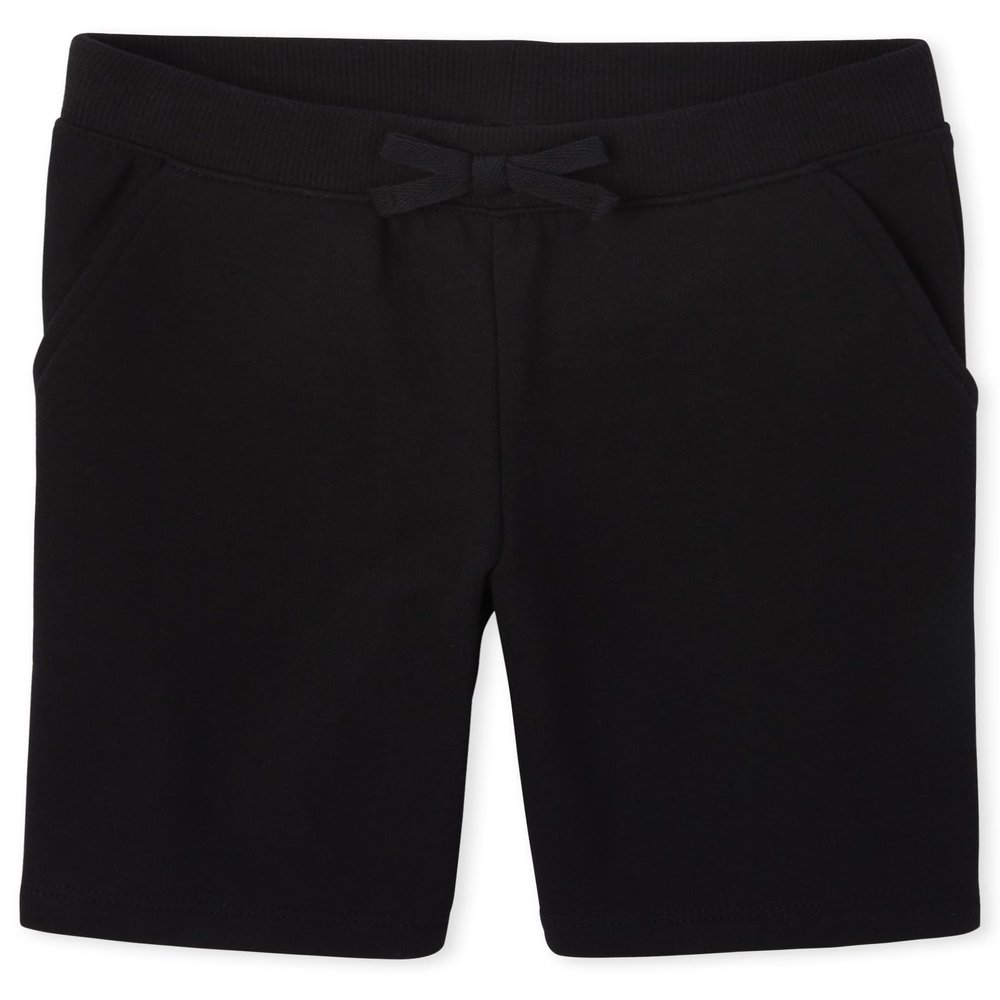 The Children's Place Girls Active French Terry Shorts, Black Single, Medium