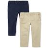The Children's Place Baby Toddler Girls Skinny Chino Pants, Sandy/Tidal 2 Pack, 4T view 1