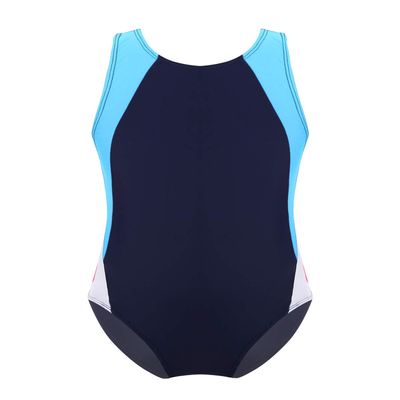 iiniim Kids Girls Athletic Sports One-Piece Swimsuit Swimwear Racer Back Cutouts Swim Top Surfing Bathing Suit Sky_Blue 6