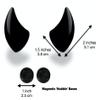 Helmet Flair MagNeatOhz Small Black Devil Horns for Helmet | Made in USA | Magnetic & Interchangeable Horns for Motorcycle, Bike & Ski Helmets - Pair view 3