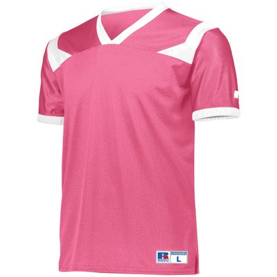 Russell Athletic Youth Phenom6 Flag Football Jersey - Premier Performance and Ultimate Gear for Young Athletes and Stylish Football Jersey for Young Players, Watermelon Pink/White S