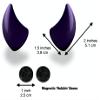 Helmet Flair MagNeatOhz Small Purple Devil Horns for Helmet | Made in USA | Magnetic & Interchangeable Horns for Motorcycle, Bike & Ski Helmets - Pair view 3