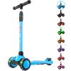 Allek Kick Scooter B03, Lean 'N Glide 3-Wheeled Push Scooter with Extra Wide PU Light-Up Wheels, Any Height Adjustable Handlebar and Strong Thick Deck for Children from 3-12yrs (Aqua Blue) view 1