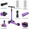 Allek Kick Scooter B03, Lean 'N Glide 3-Wheeled Push Scooter with Extra Wide PU Light-Up Wheels, Any Height Adjustable Handlebar and Strong Thick Deck for Children from 3-12yrs (Purple) view 2