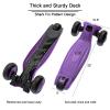 Allek Kick Scooter B03, Lean 'N Glide 3-Wheeled Push Scooter with Extra Wide PU Light-Up Wheels, Any Height Adjustable Handlebar and Strong Thick Deck for Children from 3-12yrs (Purple) view 3
