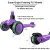 Allek Kick Scooter B03, Lean 'N Glide 3-Wheeled Push Scooter with Extra Wide PU Light-Up Wheels, Any Height Adjustable Handlebar and Strong Thick Deck for Children from 3-12yrs (Purple) view 4