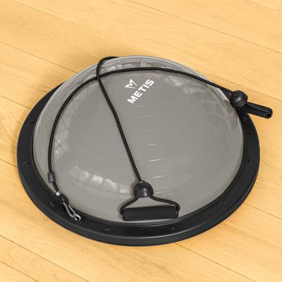 METIS Balance Ball Workout Trainer | Half Yoga Exercise Ball For Core Training | Home & Gym Workout | Balance Trainer With Resistance Bands & Hand Pump