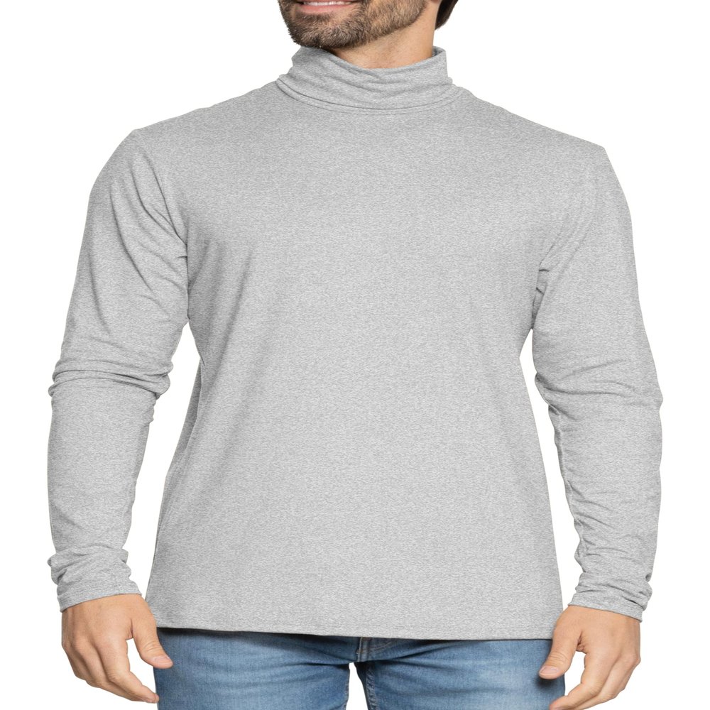 Men's Long Sleeve Turtleneck Heather Gray 2X