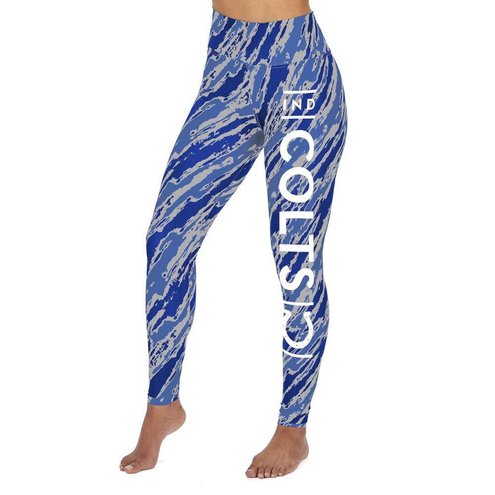 Zubaz NFL Women's Diagonal Streak Leggings, Indianapolis Colts Small