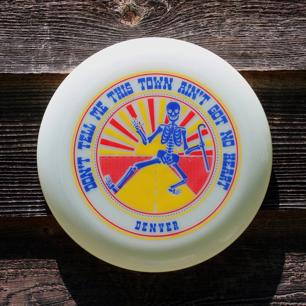 Funn & Frolic - USA Shakedown Denver Poster Art Frisbee 175gm / Glow Grateful Dead Inspired