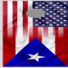 Lets Print Big American Puerto Rico Flag Blend Cornhole Board Decal Wrap view 1