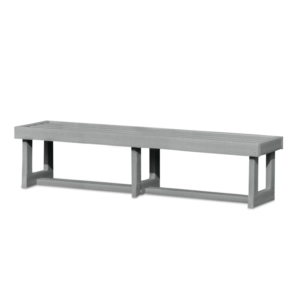 Durawood Dent-Saver Bench for Tennis Courts, Locker Rooms, Parks, Marina, and More (Gray, 4)