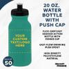 DISCOUNT PROMOS Custom 20 oz. Water Bottles with Push Cap Set of 50, Personalized Bulk Pack - Perfect for Gym, Hiking, Camping, Outdoor Sports - Teal view 3