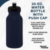 DISCOUNT PROMOS 20 oz. Water Bottles with Push Cap Set of 10, Bulk Pack - Perfect for Gym, Hiking, Camping, Outdoor Sports - Navy Blue view 3