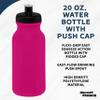 DISCOUNT PROMOS 20 oz. Water Bottles with Push Cap Set of 10, Bulk Pack - Perfect for Gym, Hiking, Camping, Outdoor Sports - Neon Pink view 3