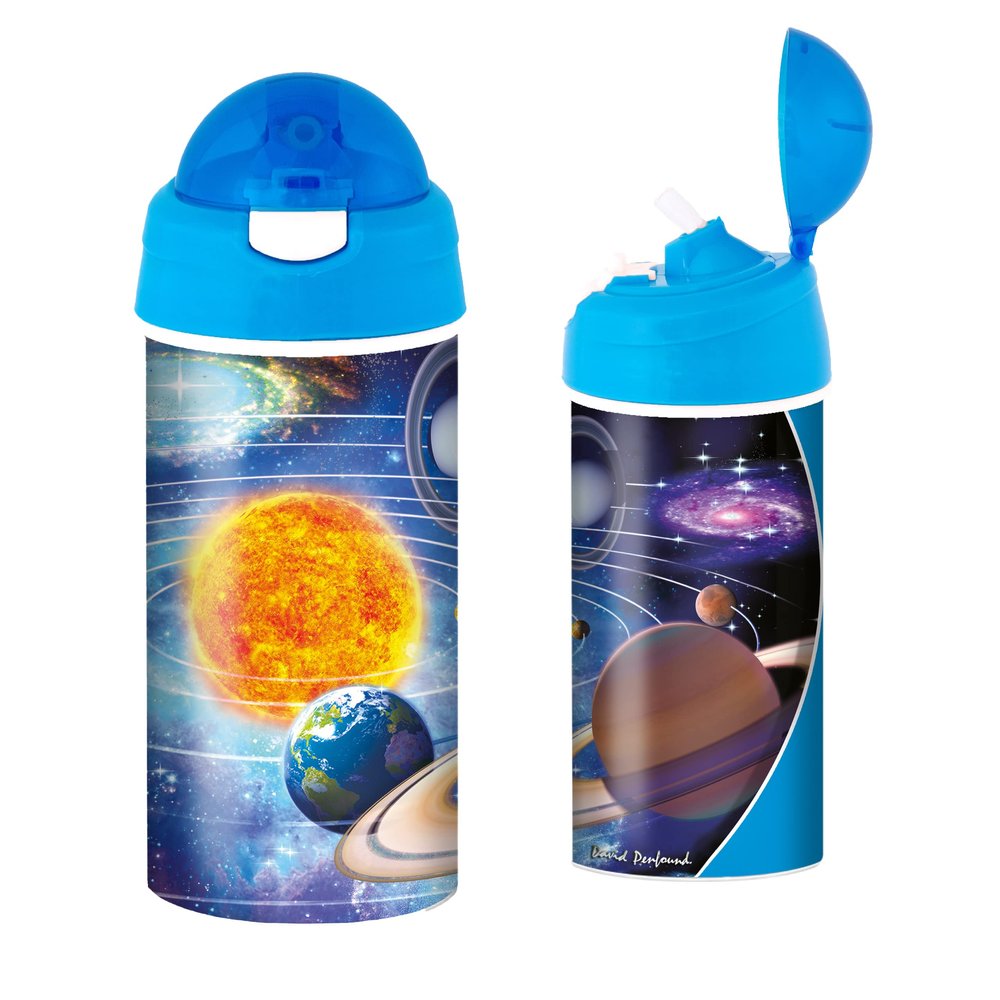 3D LiveLife Drinking Bottle - You are Here from Deluxebase. Space 20oz Tumbler with Lenticular 3D Image, BPA Free Reusable Water Bottle with Easy to Use Straw Lid.