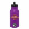 DISCOUNT PROMOS Custom 20 oz. Water Bottles with Push Cap Set of 50, Personalized Bulk Pack - Perfect for Gym, Hiking, Camping, Outdoor Sports - Purple view 1