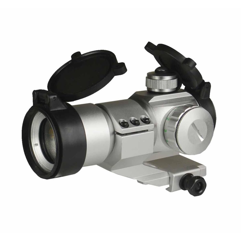 Tactical Scope Reflex Stinger 4 MOA Red - Green Dot Sight with Picatinny Mount (Silver)