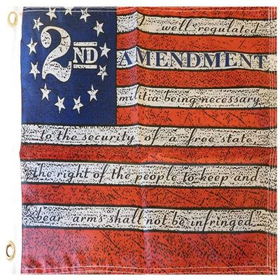 American Wholesale Superstore 2nd Amendment 150D Woven Poly Nylon 12x18 12"x18" Boat Grommets Flag