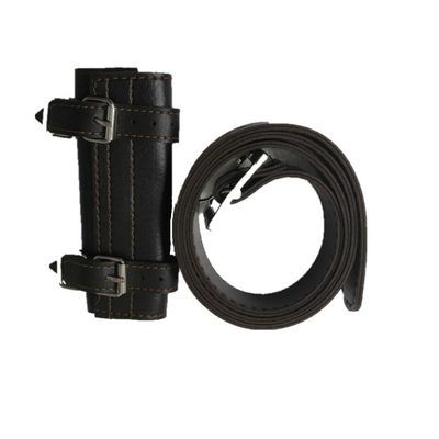 BLESSUME Medieval Two-Buckle Sword Frog Holster with Belt Rapier Scabbard Holder Belt 1pc (Coffee)