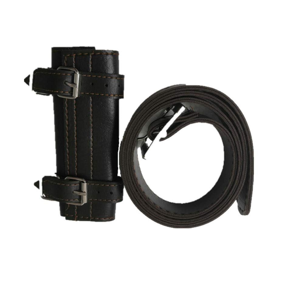 BLESSUME Medieval Two-Buckle Sword Frog Holster with Belt Rapier Scabbard Holder Belt 1pc (Coffee)