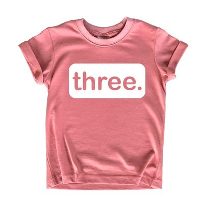 3rd Birthday Girl Outfit 3 Year Old Girls Shirt Three Shirts 3t Toddler Third (White on Mauve, 4 Years)