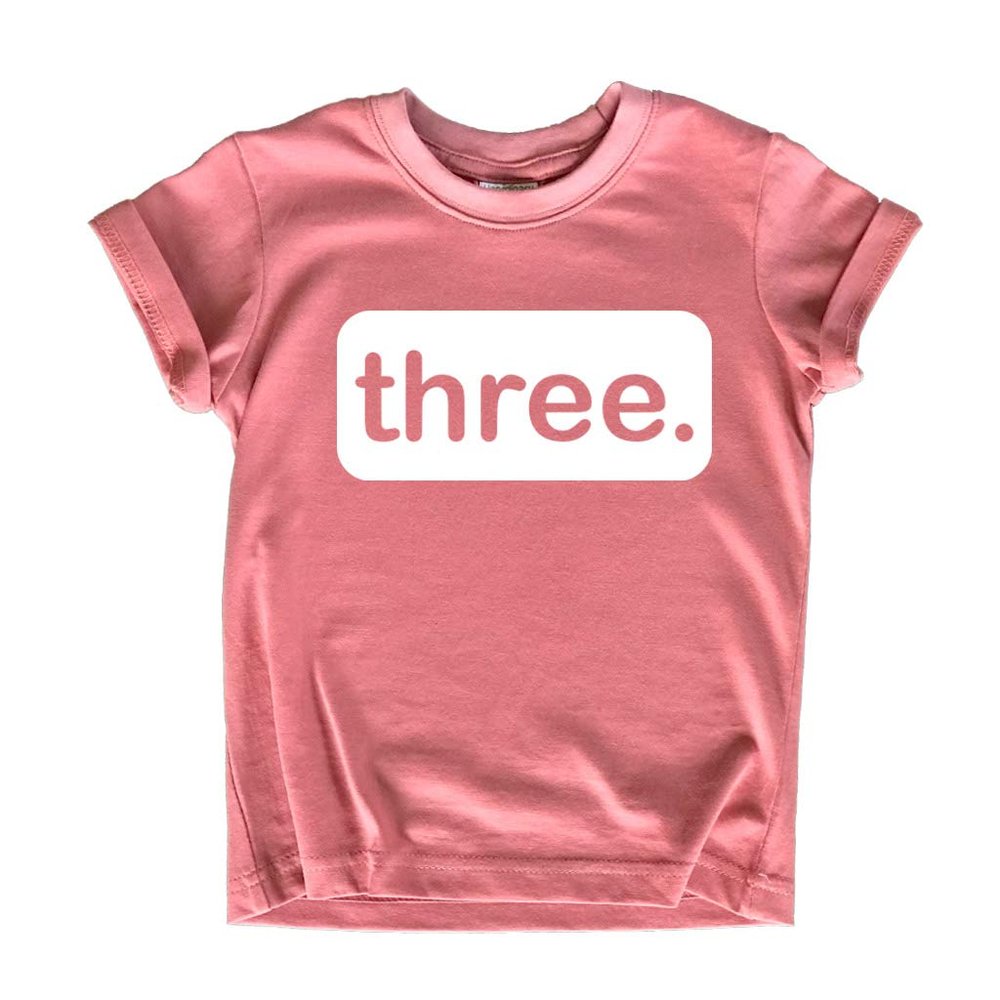 3rd Birthday Girl Outfit 3 Year Old Girls Shirt Three Shirts 3t Toddler Third (White on Mauve, 4 Years)