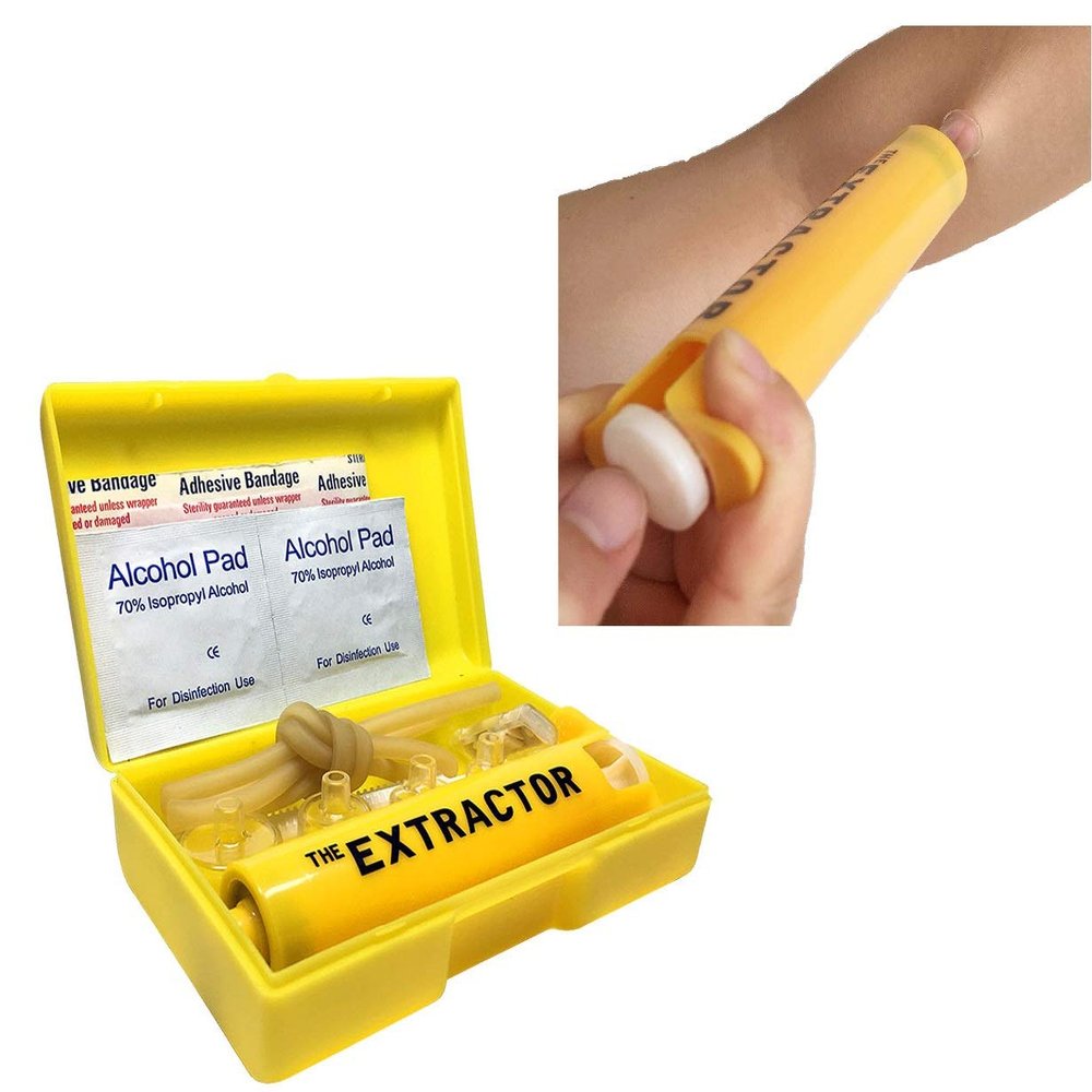 Finever Insect Bug Bee Sting Snake Bite Venom Extractor Suction Kit Tool Pump First Aid Safety Fast Emergency for Hiking Backpacking Camping Yellow Color
