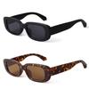 ADE WU Rectangle Sunglasses for Women Men Retro 90s Trendy Narrow Rectangular Sun Glasses Fashion Y2K Stylish,2 Packs:Black & Tortoiseshell view 1
