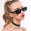 ADE WU Rectangle Sunglasses for Women Men Retro 90s Trendy Narrow Rectangular Sun Glasses Fashion Y2K Stylish,2 Packs:Black & Tortoiseshell view 2