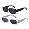 ADE WU Rectangle Sunglasses for Women Men Retro 90s Trendy Narrow Rectangular Sun Glasses Fashion Y2K Stylish,2 Packs:Black & White