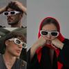 ADE WU Rectangle Sunglasses for Women Men Retro 90s Trendy Narrow Rectangular Sun Glasses Fashion Y2K Stylish,2 Packs:Black & White view 4