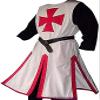 Mens Medieval Crusader Knights Templar Tunic Cape Costumes Renaissance Halloween Surcoat Warrior Black Plague Cloak Cosplay Top (Red, X-Large) view 1