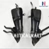 15th Century Reenactment Steel Leg Guard 18 Gauge Steel German Medieval Gothic Leg Armor view 3