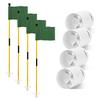 KINGTOP Golf Flagsticks Mini, Putting Green Flag for Yard, All 3 Feet, Golf Pin Flags Hole Cup Set, Fiberglass Portable 2-Section Design, Gifts Idea, Green-4 Pack, 6 Inch Golf Hole Cup view 1