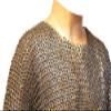 Medieval 44 inch Actual Chest XL Maille Hauberk Flat Riveted with Solid Ring 8mm view 1