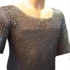 Medieval 44 inch Actual Chest XL Maille Hauberk Flat Riveted with Solid Ring 8mm view 2