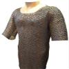 Medieval 44 inch Actual Chest XL Maille Hauberk Flat Riveted with Solid Ring 8mm view 3