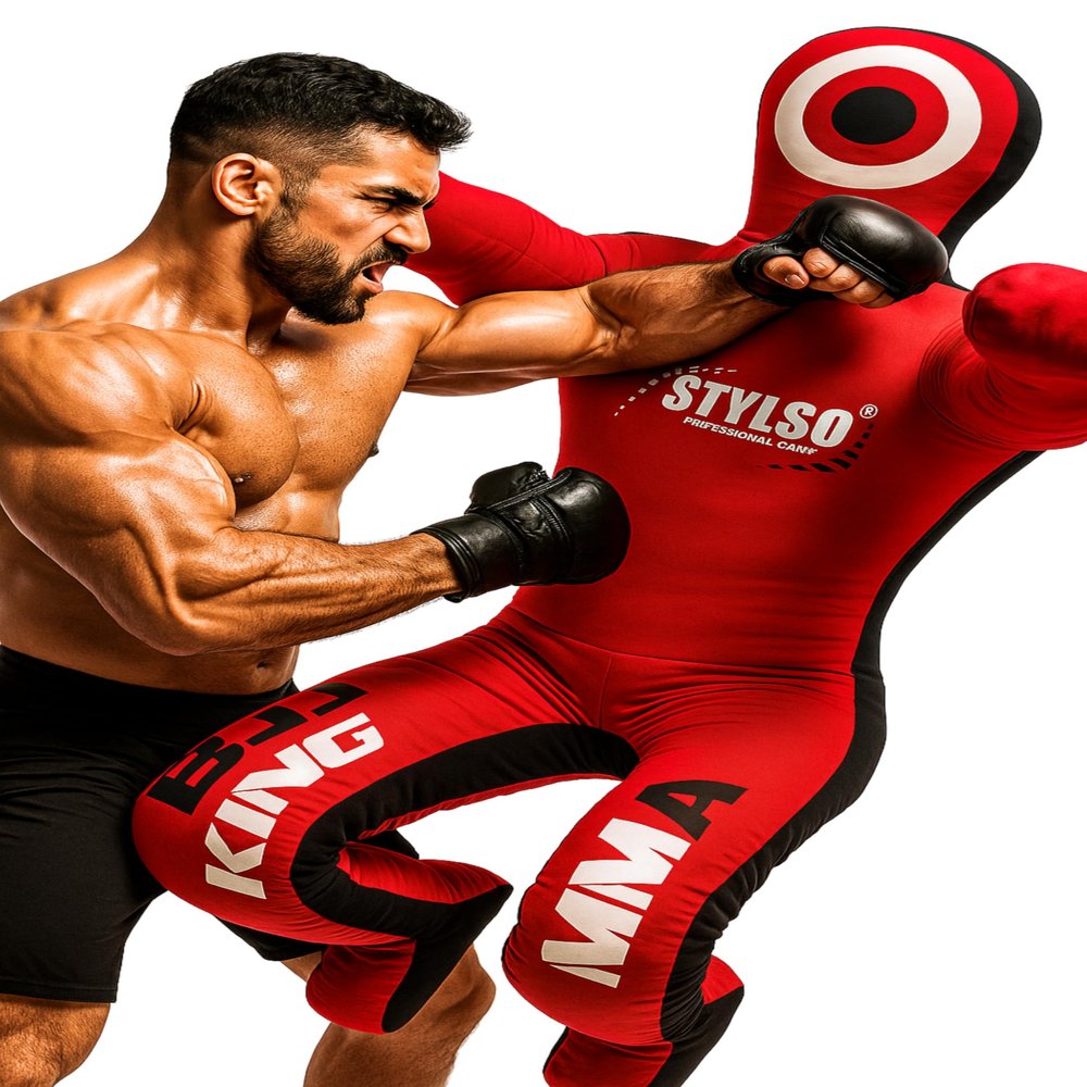 Un-Filled Grappling Dummy Wrestling Dummy Jiu Jitsu Dummy for BJJ MMA Judo Karate Practice Adult Kids and Youth Training Tackling Dummies - Red, 5ft / 60"