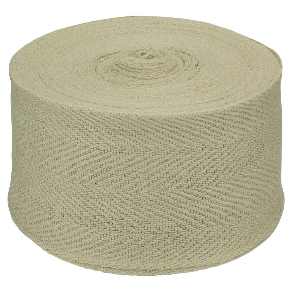 Country Brook Design 1 1/4 Inch Taupe Herringbone Cotton Binding Tape Closeout, 70 Yards