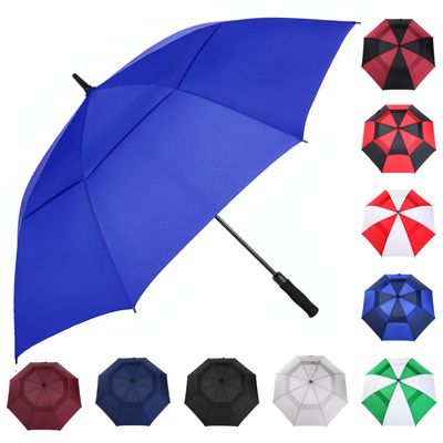 MRTLLOA Extra Large Royal Blue Golf Umbrella, 54/62/68/72 Inch Automatic Open, Oversize Double Canopy Vented Windproof Waterproof Sports Umbrellas for Rain(68 Inch Royal Blue)