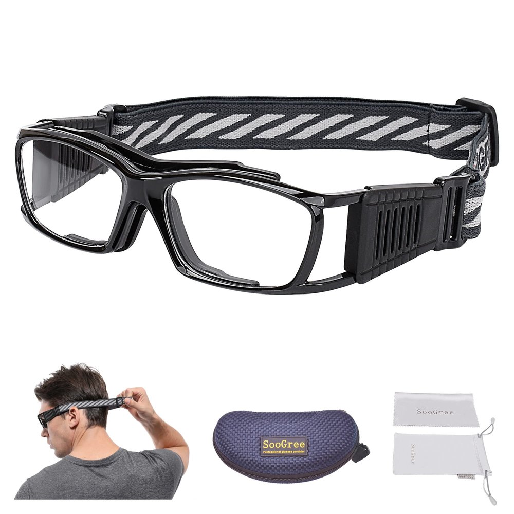 SooGree Men Women Racquetball Basketball Soccer Football Sports Goggles Glasses, Protective Eyewear Goggles Eye Safety Glasses Replaceable to Prescription Lenses