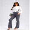 28"/30"/32"/34" Inseam Women's Bootcut Yoga Pants Long Bootleg High-Waisted Flare Pants with Pockets Grey-Flare-30-XL view 3