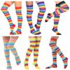 Awlsyj 6 Pair Rainbow Stripes Knee High Socks Long Thigh Socks Halloween Witch Cosplay Stocking Women Girls (Rainbow Stripes(Over Knee)) view 1