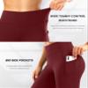 28"/30"/32"/34" Inseam Women's Bootcut Yoga Pants Long Bootleg High-Waisted Flare Pants with Pockets Dark Red-Flare-30-S view 4