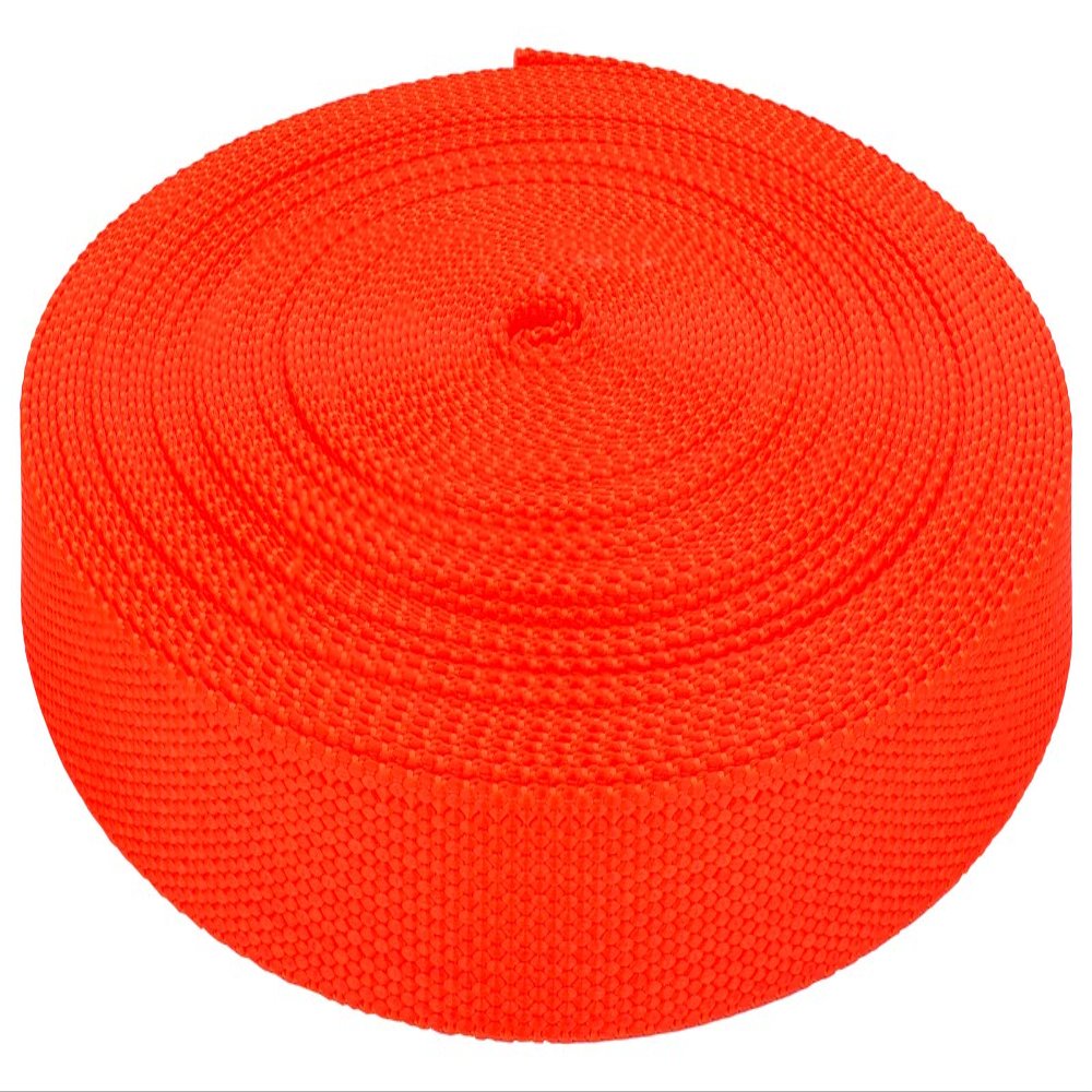 Country Brook Design 5/8 Inch Hot Orange Medium Weight Nylon Webbing Closeout, 20 Yards
